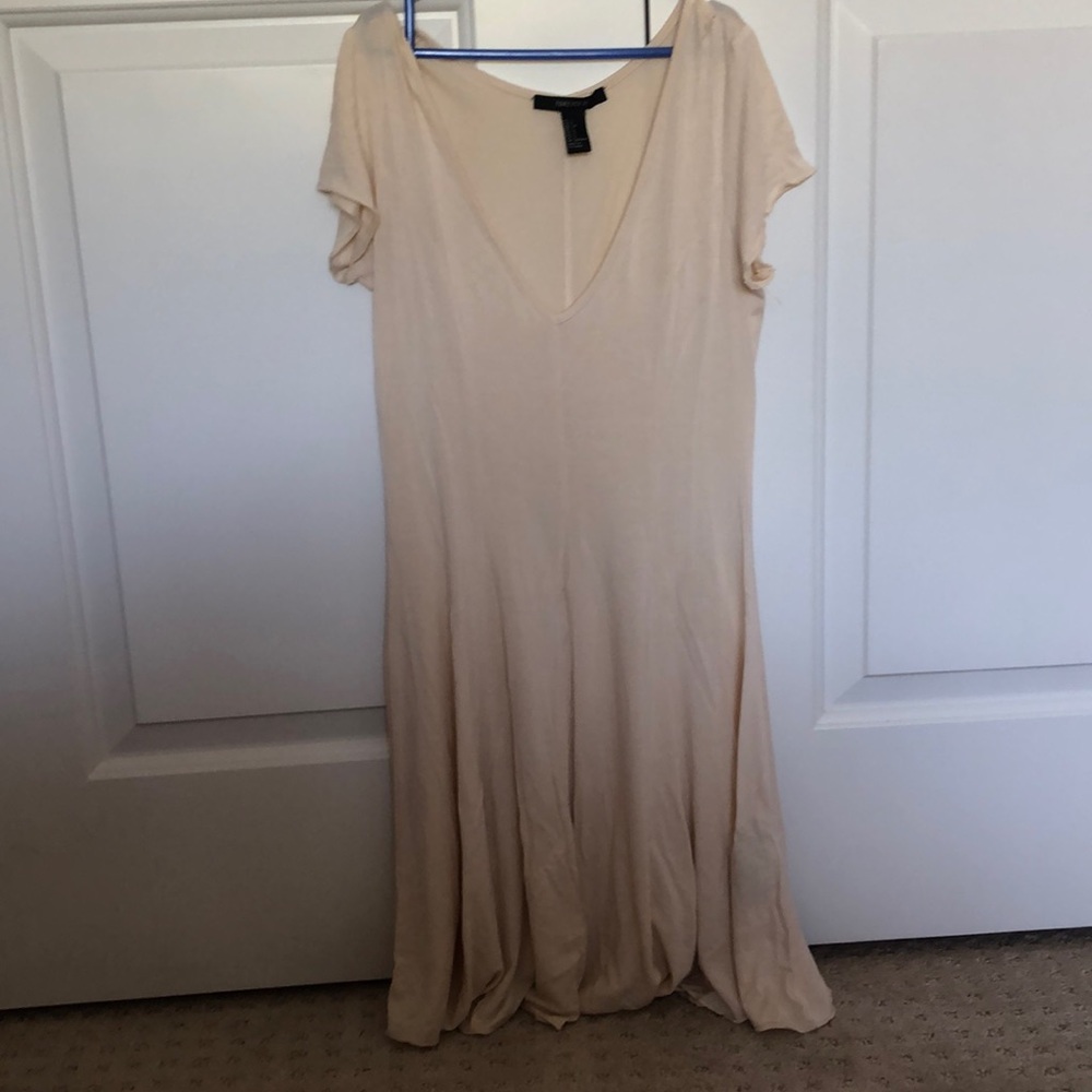 Forever 21 Egg White V neck Skater Dress